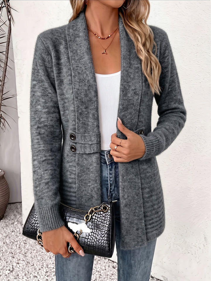 FAITH | Open-front cardigan with seamed waist