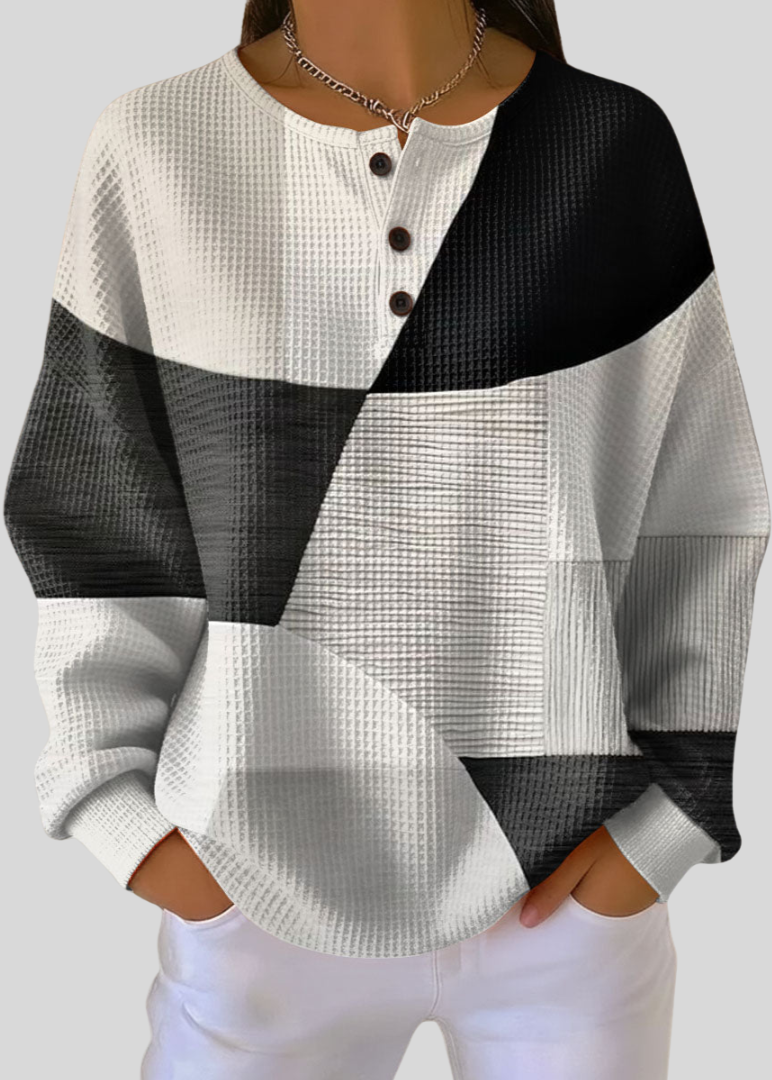 MIA | Waffle knit henley sweatshirt