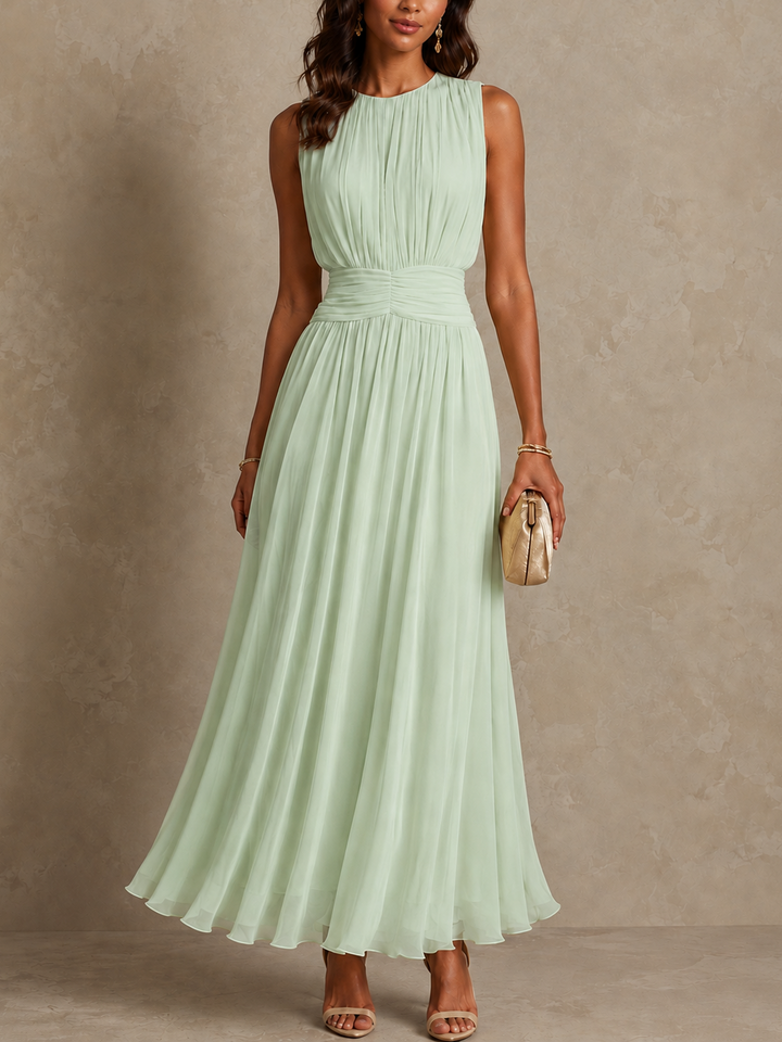 Jolene™ Ruched Waist Sleeveless Maxi Dress