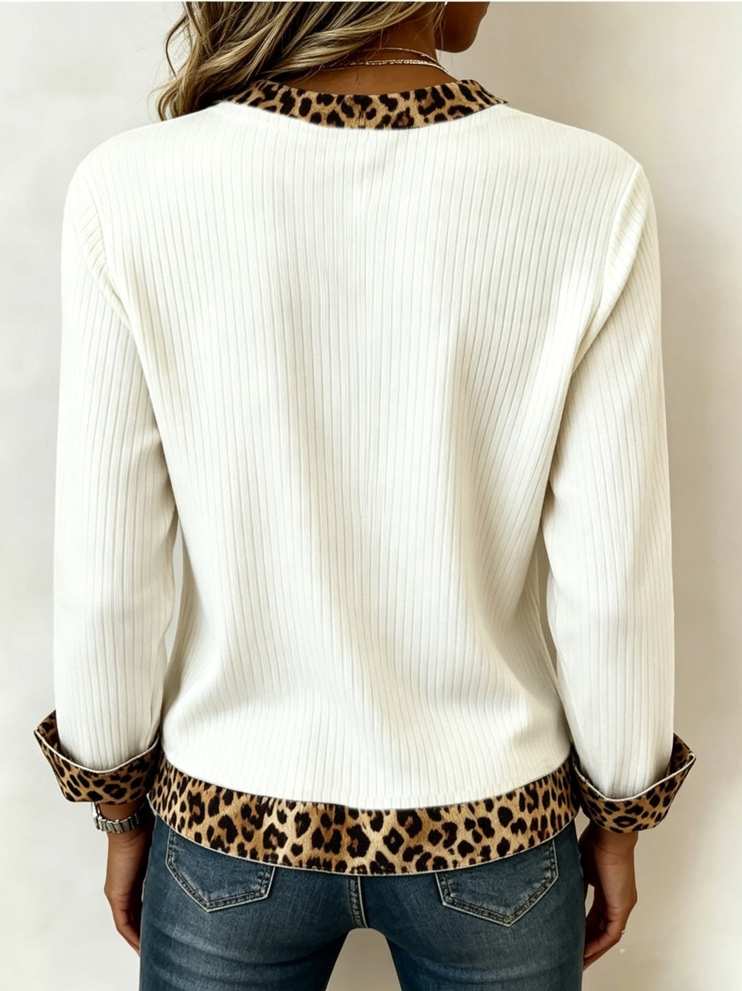Lillian™ | Animal-Trimmed V-Neck Top