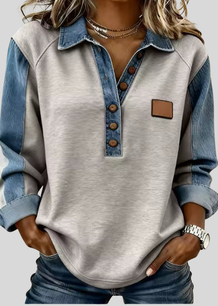 HARPER | Pullover with contrast raglan sleeves