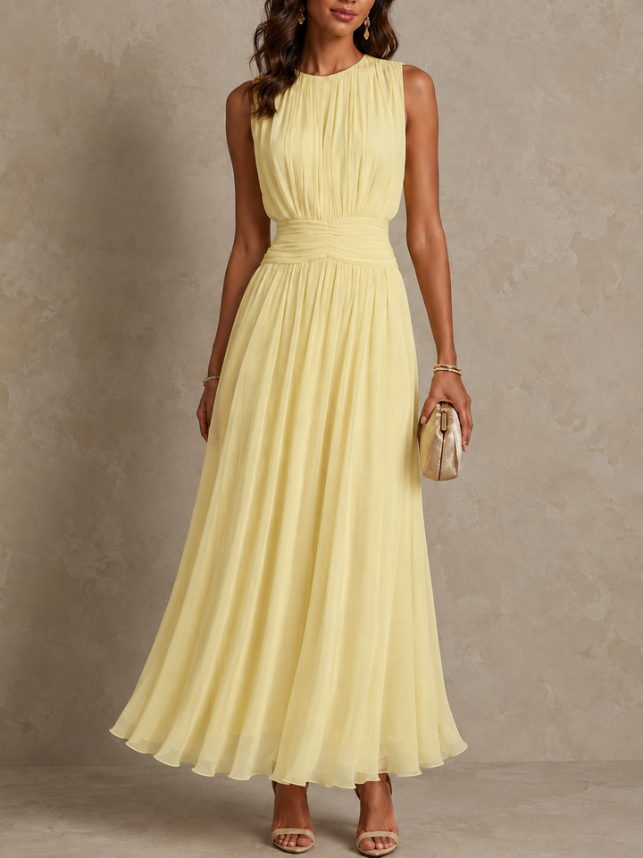 Jolene™ Ruched Waist Sleeveless Maxi Dress