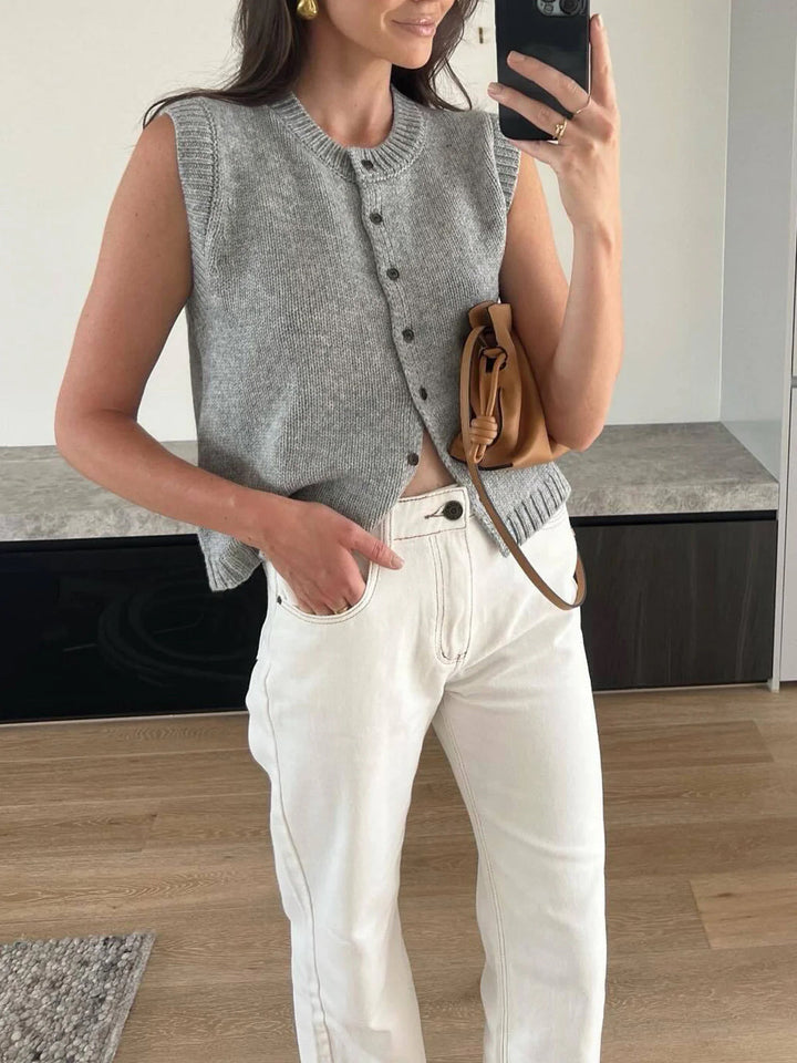 Button Up Sweater Vest