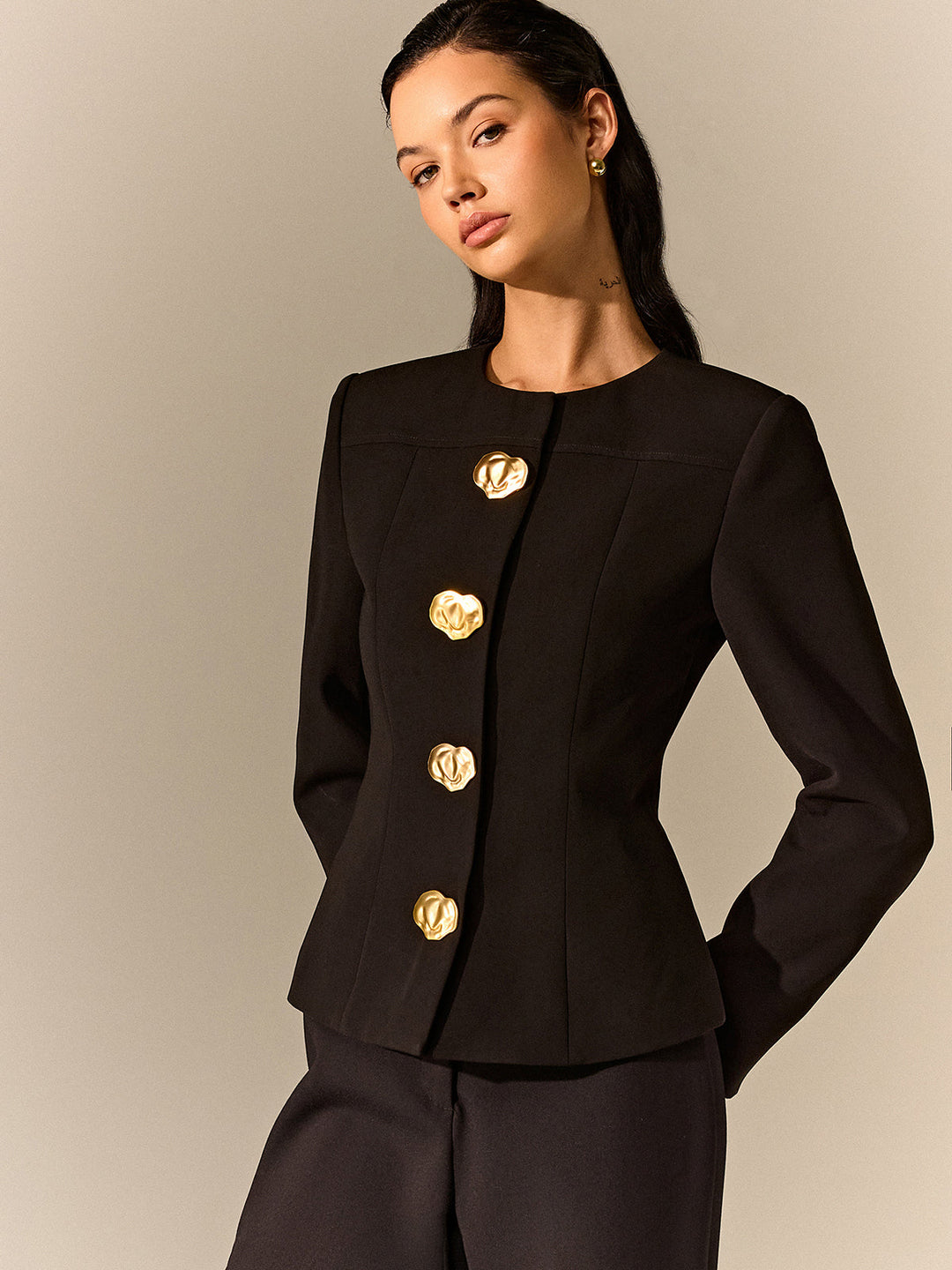 Metal Detail Tailored Blazer