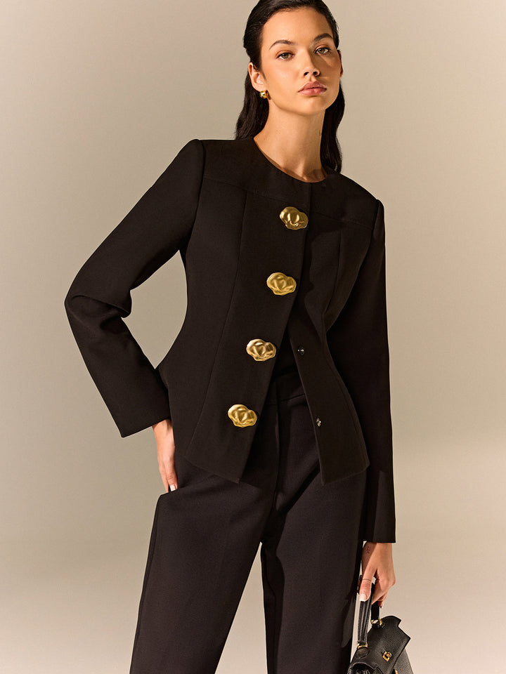 Metal Detail Tailored Blazer