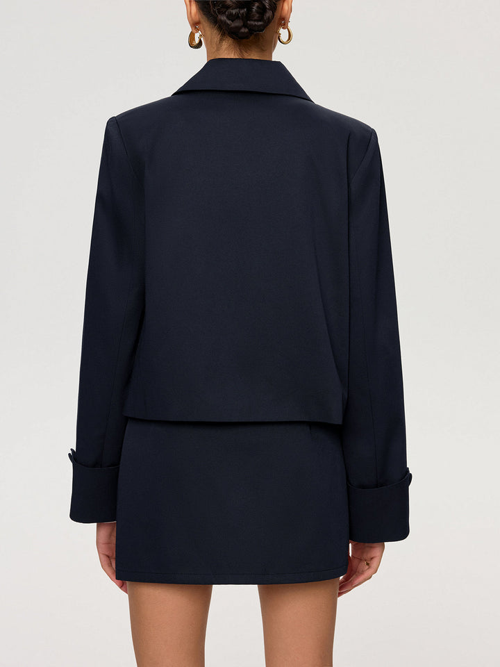 Collared Cotton Blend Jacket
