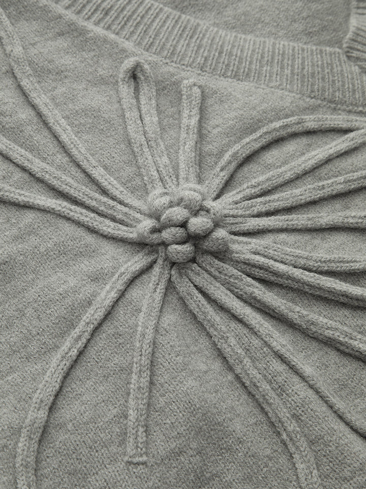 Floral Applique Cap Sleeve Knit Vest