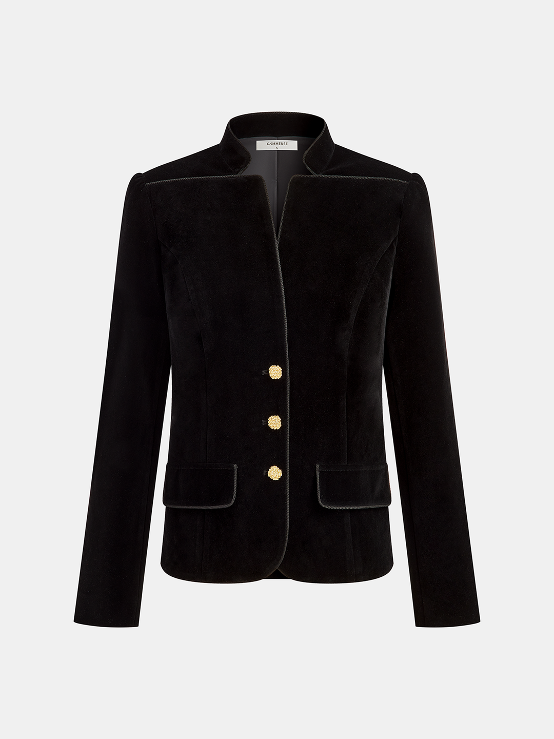 Velvet Stand Collar Blazer