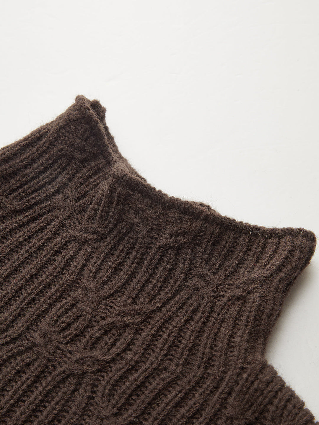 Turtleneck Cable Knit Sleeveless Vest