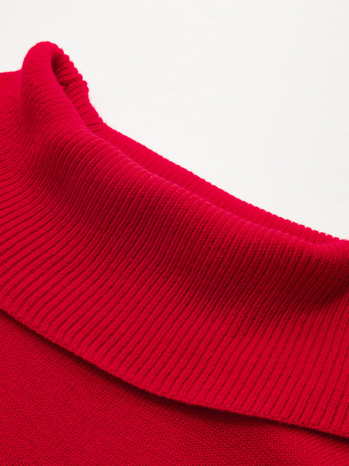 Turtleneck Sleeveless Knit Vest