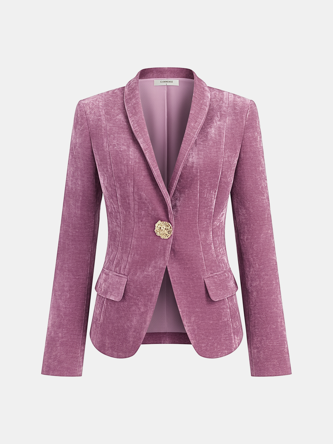 Metal Button Velvet Blazer