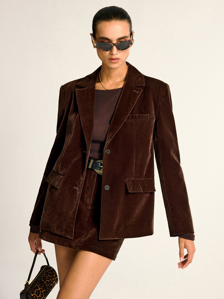 Velvet Shawl Collar Blazer