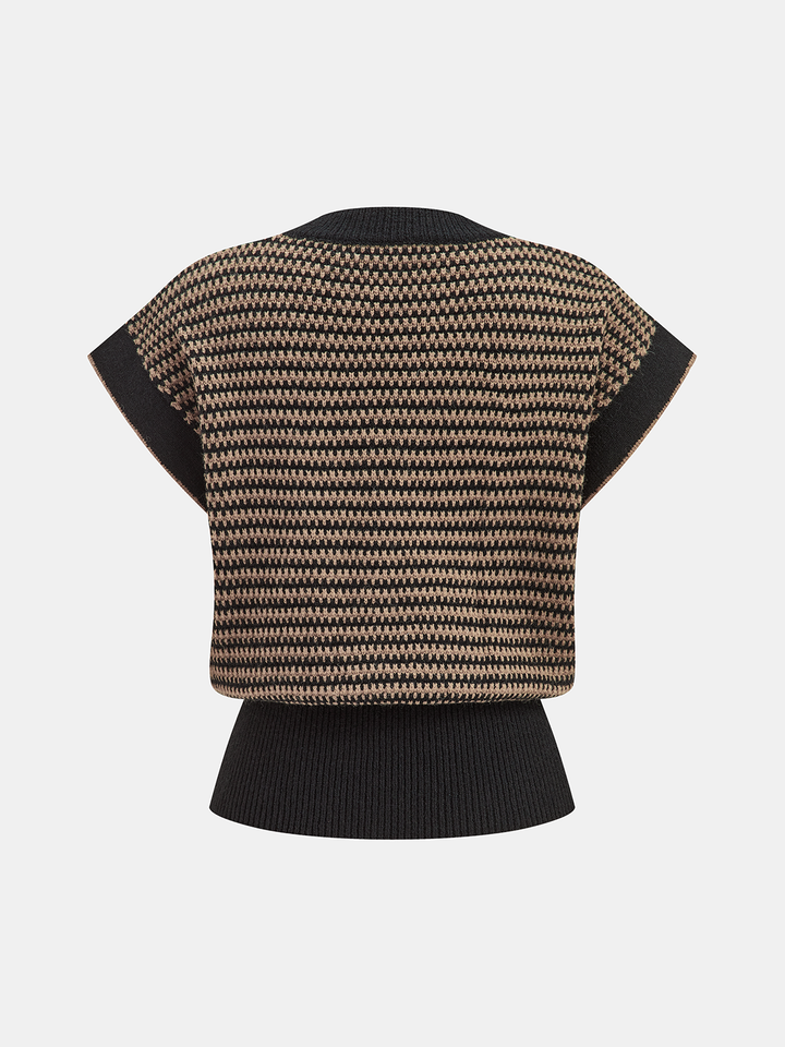 Striped Cap Sleeve Sweater Vest