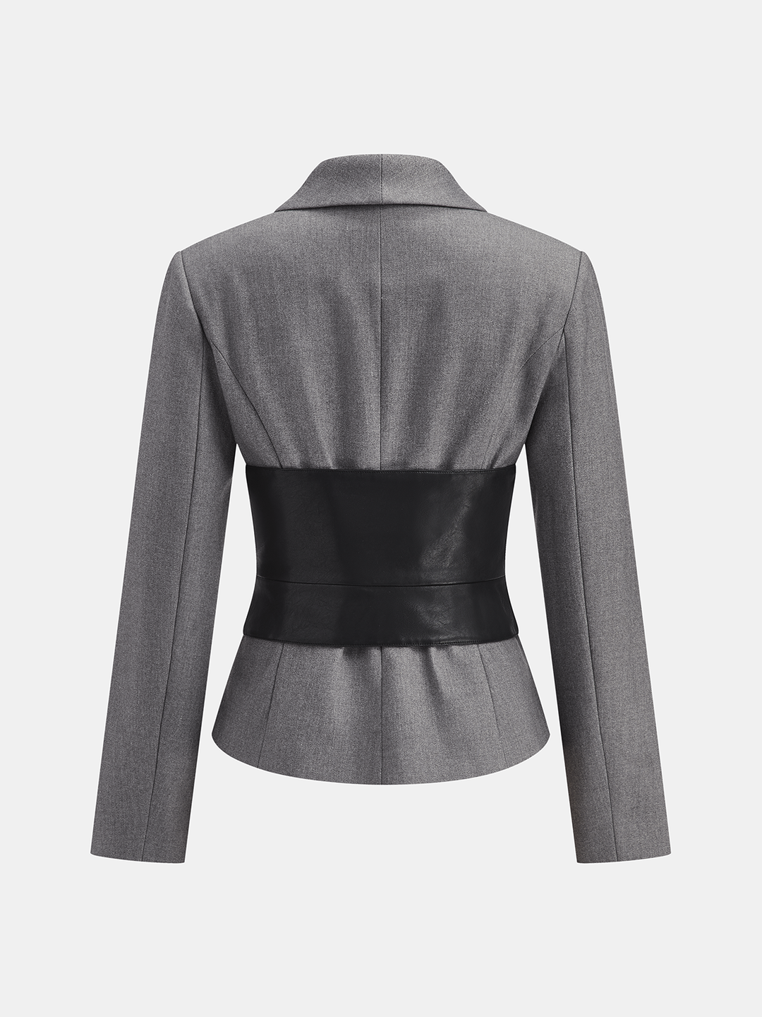 Detachable Waist Belt Lapel Tailored Blazer