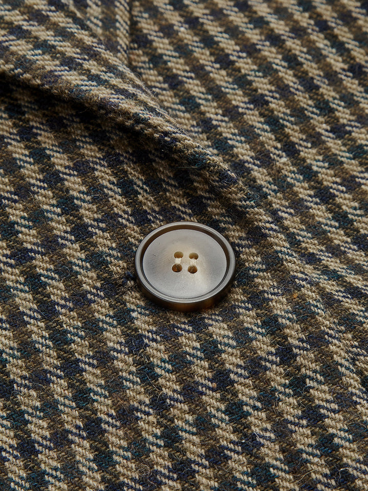 Wool-Blend Houndstooth Blazer