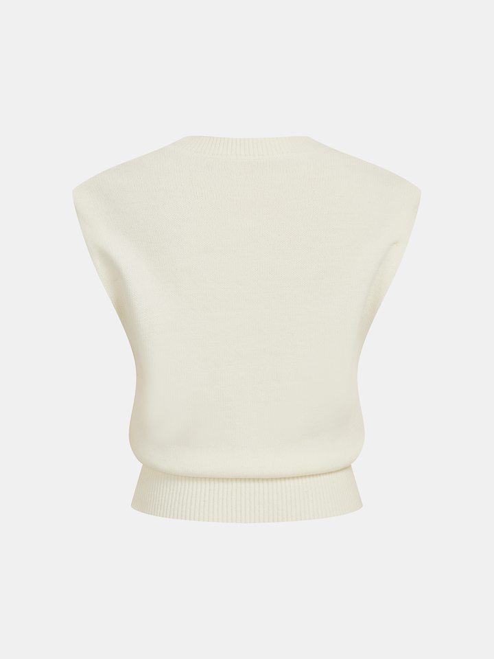 3D Floral Appliqué Knit Vest