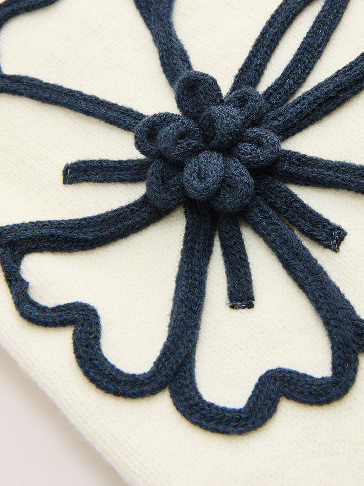 3D Floral Appliqué Knit Vest