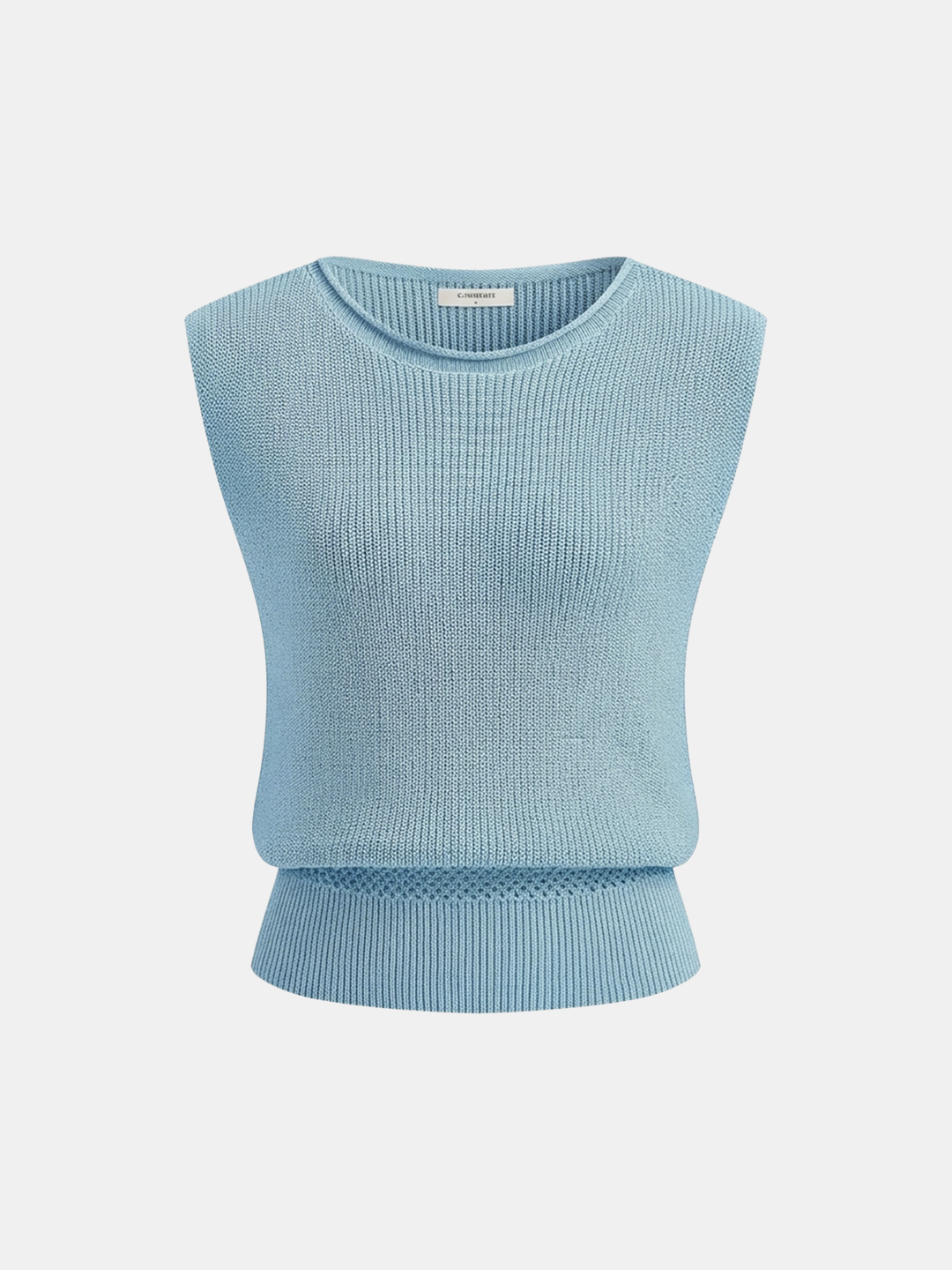 Bloused Waist Sleeveless Knit Top