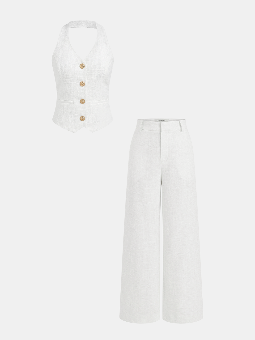 Halter Vest & Wide Leg Pants Set