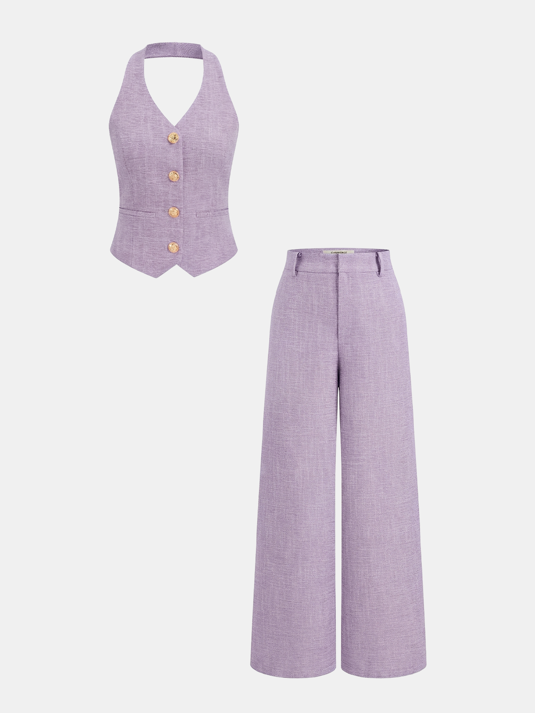Halter Vest & Wide Leg Pants Set