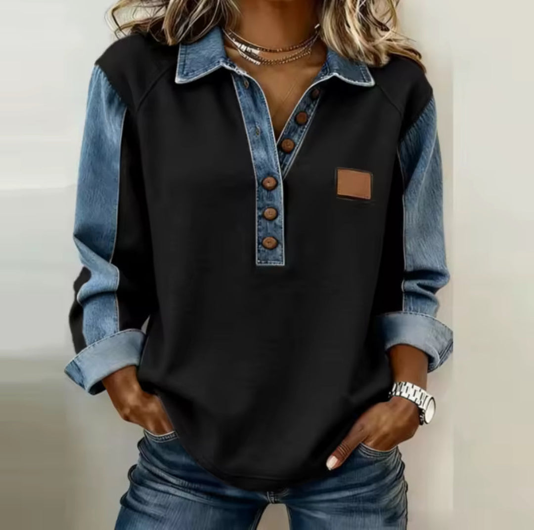 HARPER | Pullover with contrast raglan sleeves