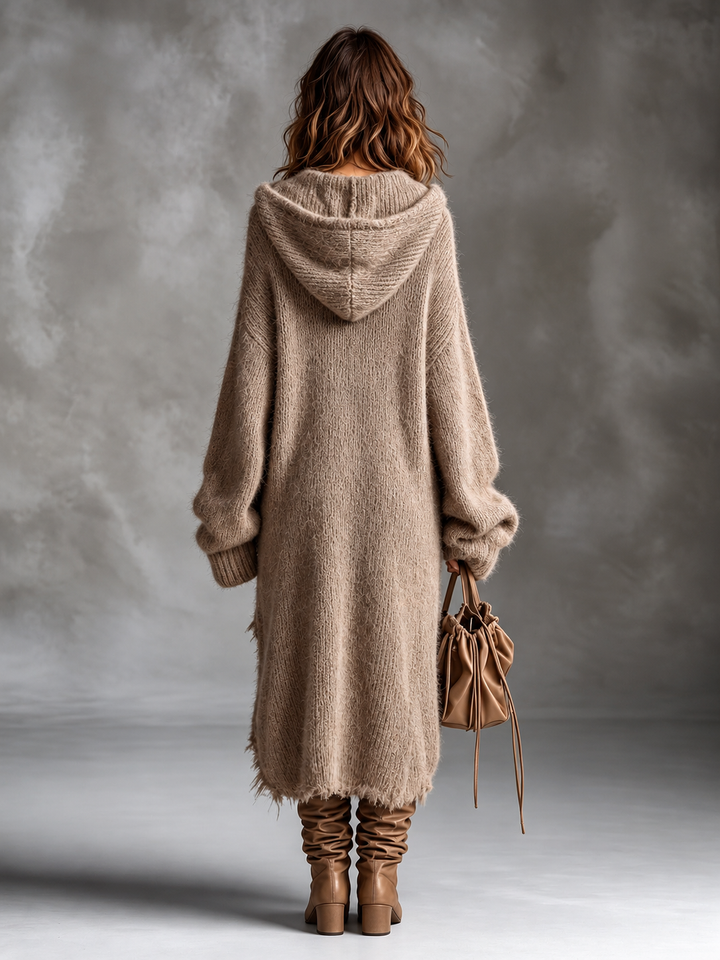 Women's Oversized Soft Knit Hooded Sweater Dress