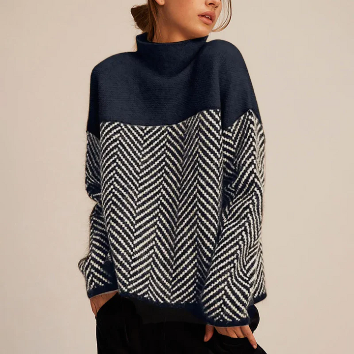 The Eireann Chevron Turtleneck Sweater