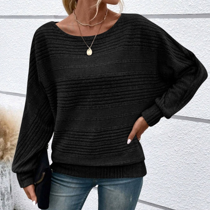 Long-Sleeve Crewneck Striped Top