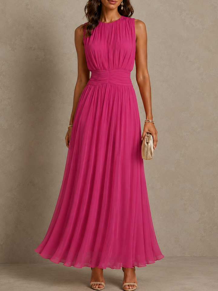 Jolene™ Ruched Waist Sleeveless Maxi Dress