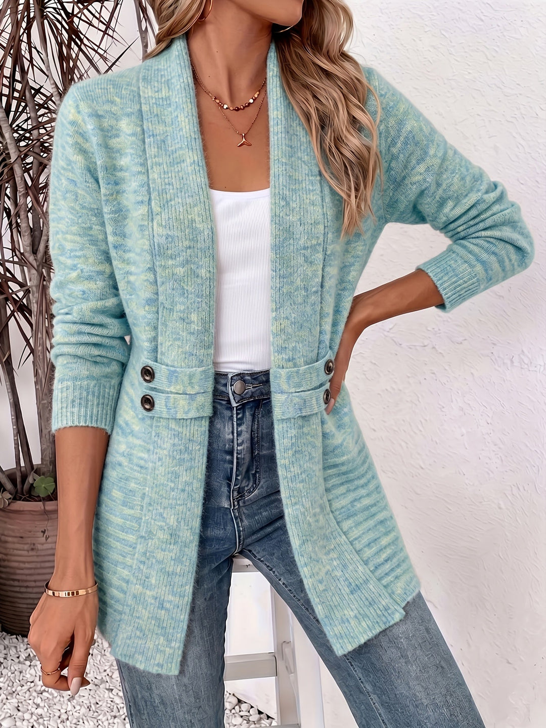 FAITH | Open-front cardigan with seamed waist