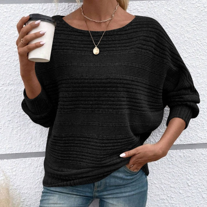 Long-Sleeve Crewneck Striped Top