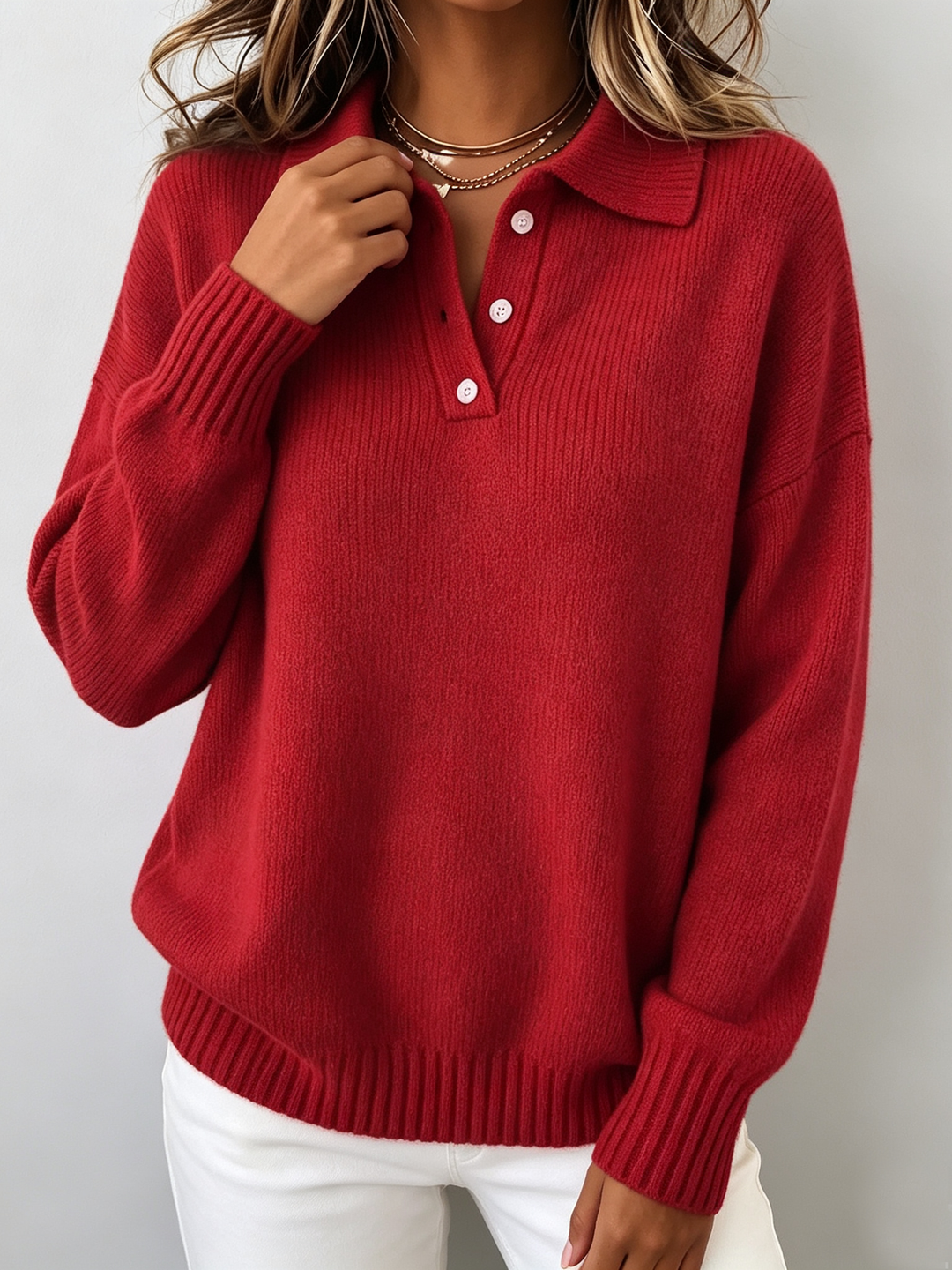 Emma | Chic Polo Knit Sweater