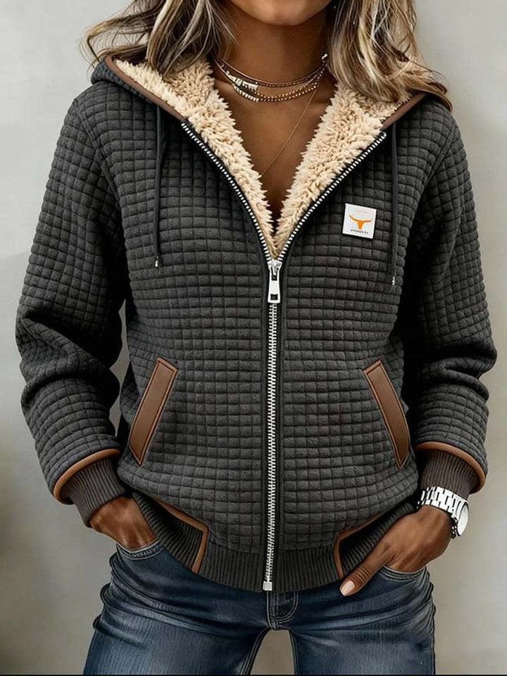 Women's Sherpa-Lined Hooded Full-Zip Quilted Jacket