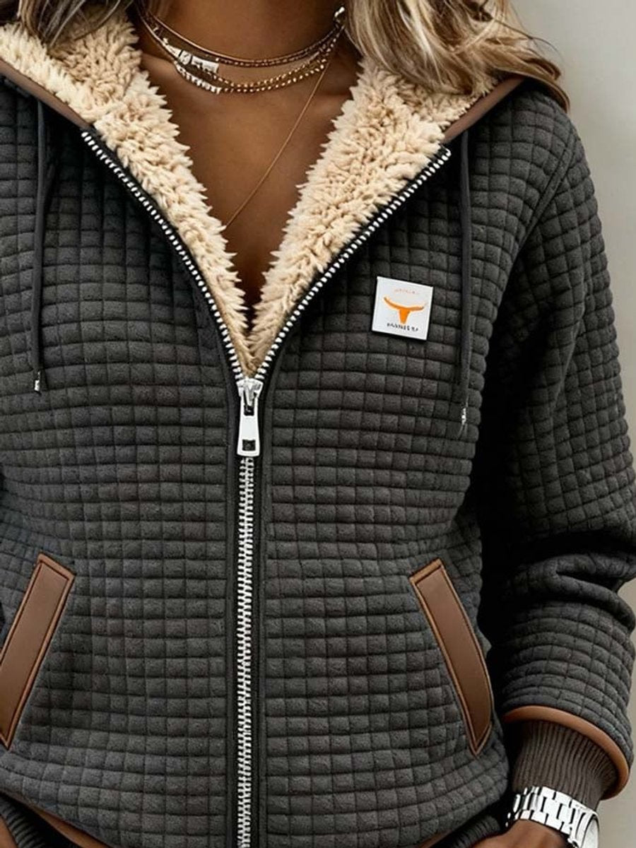 Women's Sherpa-Lined Hooded Full-Zip Quilted Jacket